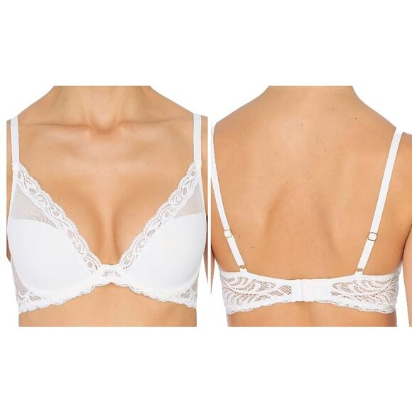 Natori Feathers T-Shirt Bra in White Women's Size 34DD Style 730023 MSRP $68 - Picture 1 of 7